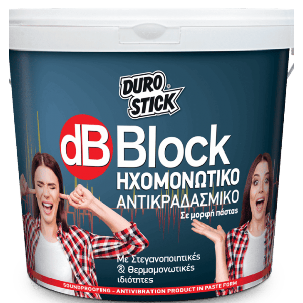 DUROSTICK DB BLOCK Ελαστομερές Ακρυλικό Επαλειφόμενο Στεγανωτικό Πολυουρεθάνης 15kg Γκρι
