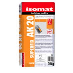ISOMAT AK 20 Υψηλής ποιότητας, ρητινούχα κόλλα πλακιδίων λευκή 25kg 