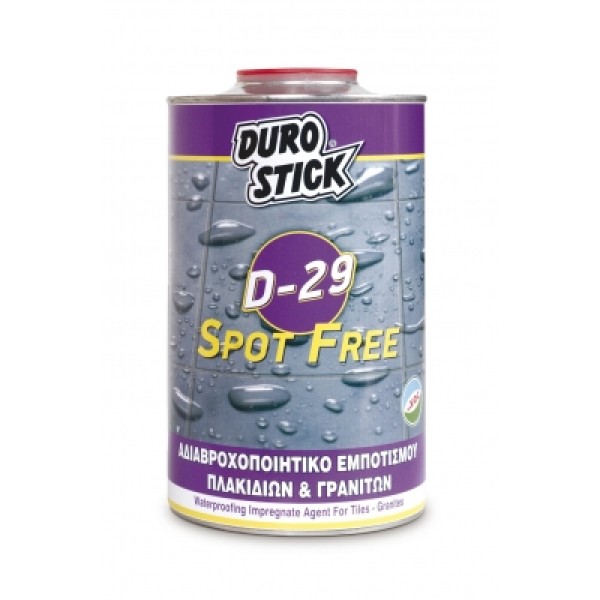 DUROSTICK D-29 SPOT FREE,Αδιαβροχοποιητικό, ελαιαπωθητικό εμποτισμού πλακιδίων & γρανιτών