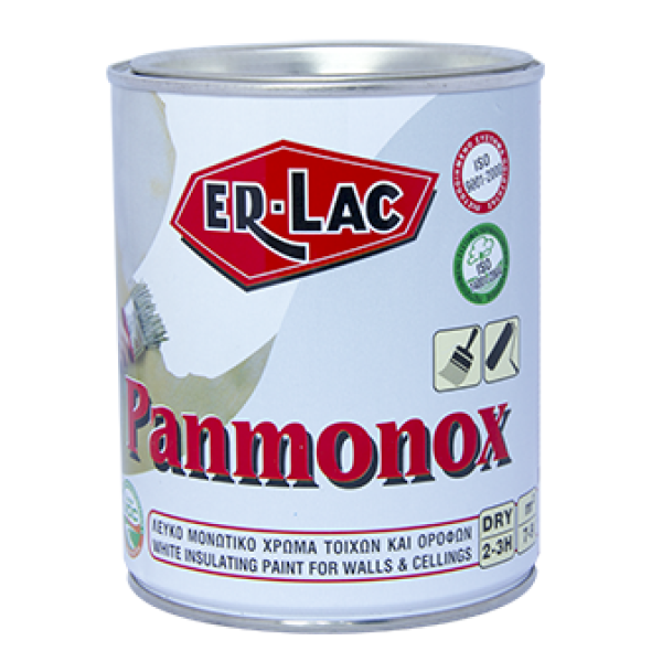 ER-LAC PANMONOX Λευκό μονωτικό χρώμα τοίχων και οροφών-3lt