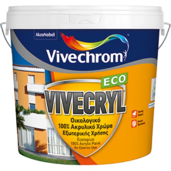 VIVECRYL ECO Οικολογικό 100% Χρώμα Εξωτερικής Χρήσης VIVECHROM 10lt