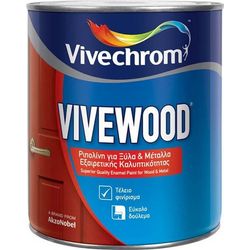 VIVEWOOD Gloss Ριπολίνη Εξαιρετικής Καλυπτικότητας VIVECHROM για Ξύλα και Μέταλλα 2,5lt